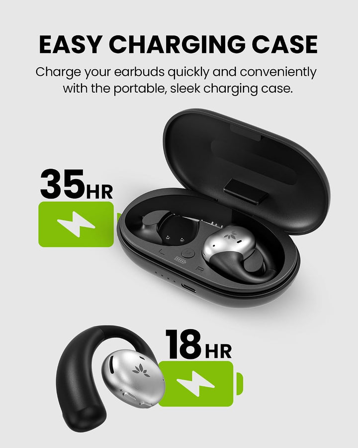 Avantree Pebble Aura - Open Ear Wireless Earbuds for TV with Auracast