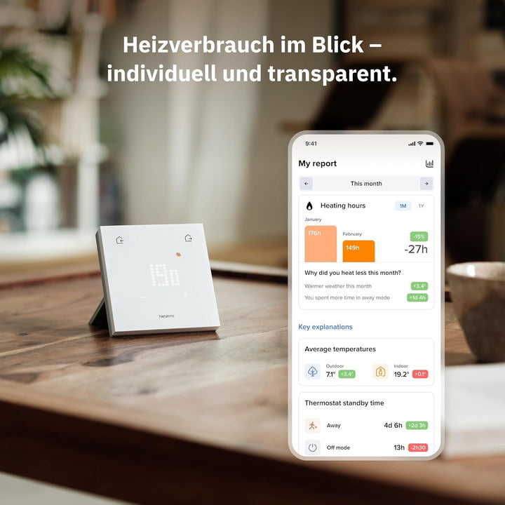 Netatmo Smartes Thermostat ORIGINAL für individuelle Heizkessel - Installationspaket, schnurlos/kabe