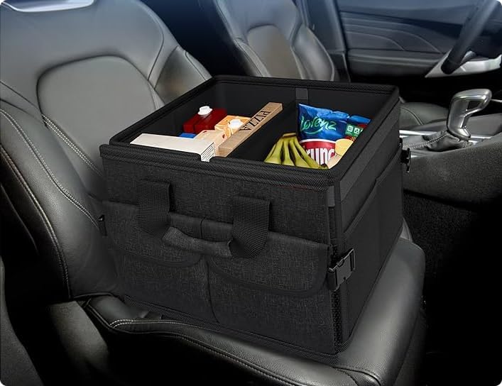 Kofferraum Organizer mit Deckel – grosse Auto Aufbewahrungsbox faltbar mit Fächern & Seitentaschen –