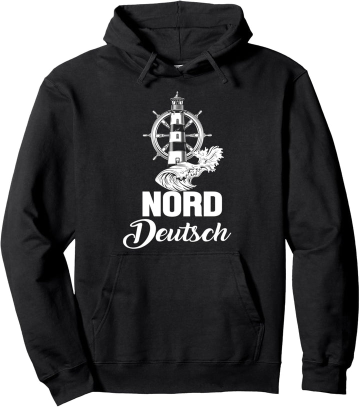 Norddeutsch Leuchtturm Steuerrad Welle Norden Deutschland Pullover Hoodie