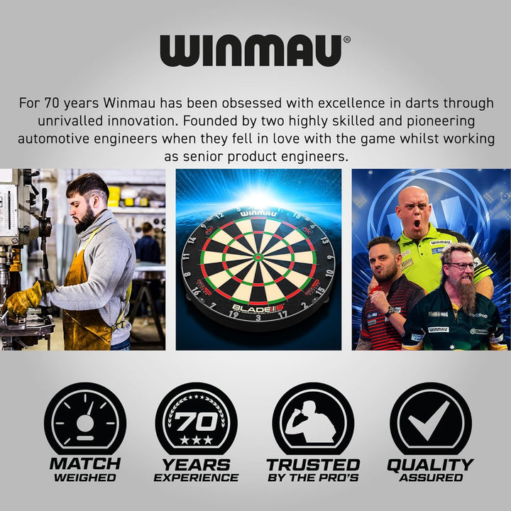 WINMAU Blade 6 Series Professional Bristle Klassische Dartboard, Blade 6