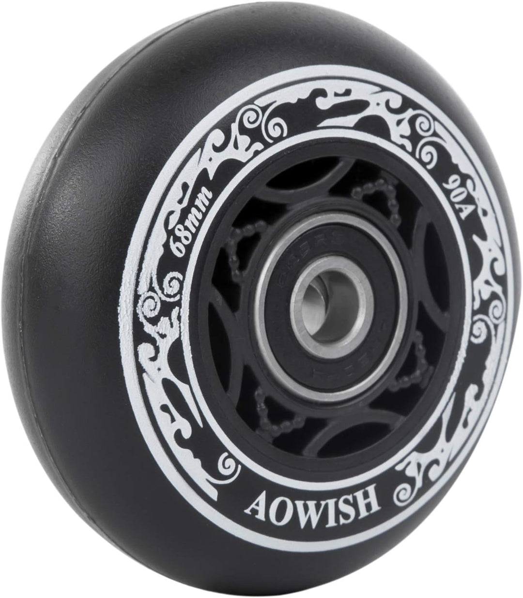 AOWISH Inline-Skate-Rollen 85A (8 Stück) Kinder Einsteiger Roller Ersatzrad Schwarz, schwarz