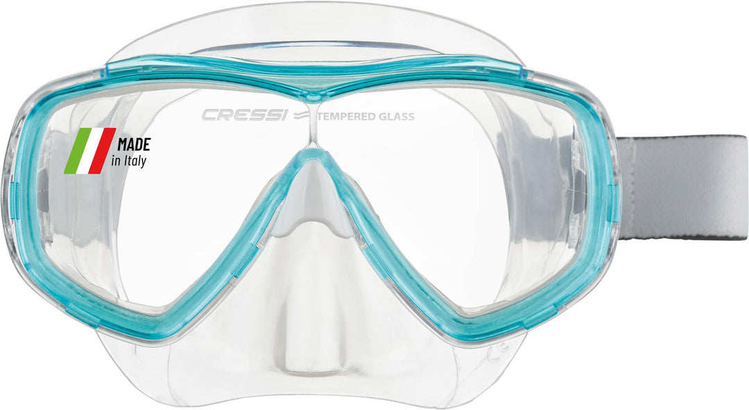 Cressi Estrella Jr - Maske zum Tauchen und Schnorcheln Transparent/Aquamarin Maske, Transparent/Aqua