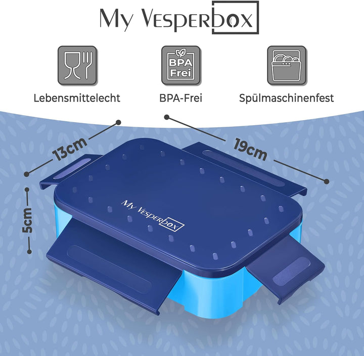My Vesperbox® Brotdose für Kinder mit Fächern [MINI LITE] - Lunchbox mit Trennfächern - Bento Box -
