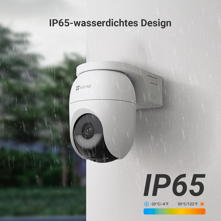 EZVIZ 6MP PTZ Überwachungskamera Aussen Akku, Kabellose WLAN-Aussenkamera, 360° Überwachung, Farbnac