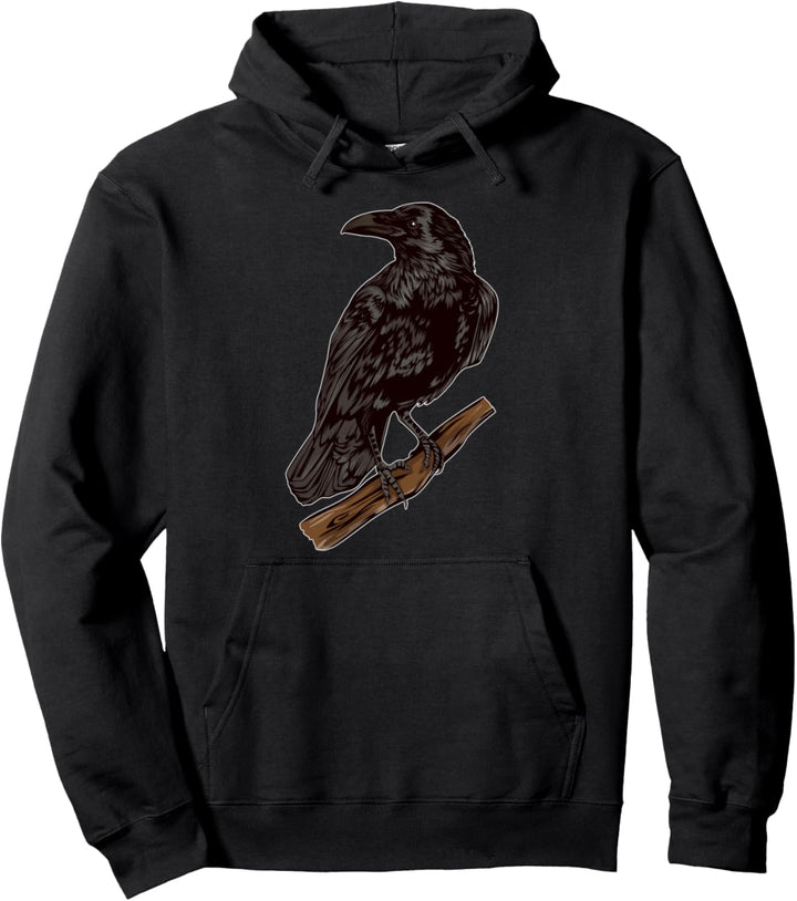 Rabe Bild Zeichnung Design Krähe Rabe Pullover Hoodie