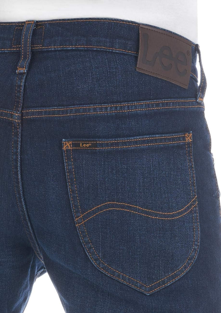 Lee Herren Jeans Regular Fit Daren Zip Fly Hose Straight Jeanshose Baumwolle Denim Stretch Blue Schw