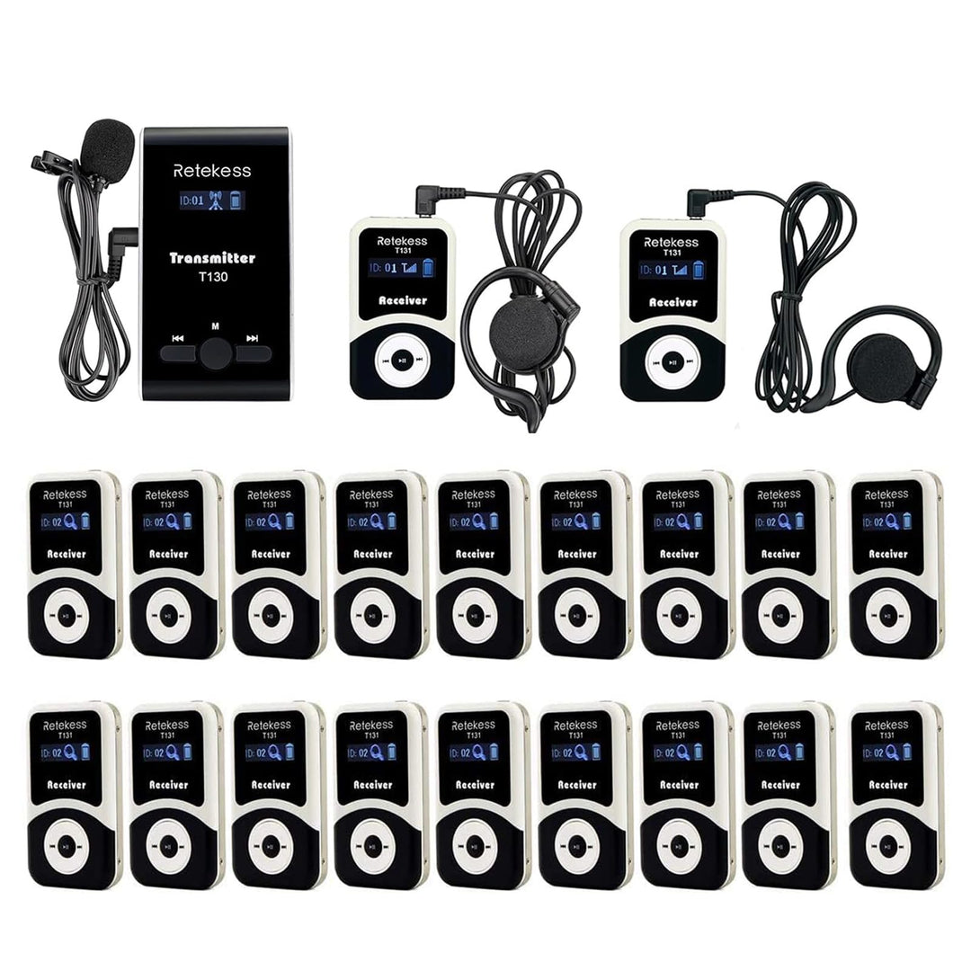 Retekess T130-T131 Audio Tour Guide System, 99 Kanäle Tour Guide System, 60M Reiseleitersystem, Audi