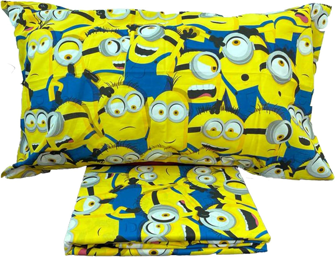 hermet Minions Bettbezug für Einzelbett, quadratisch, 100% Baumwolle, offizielles Produkt