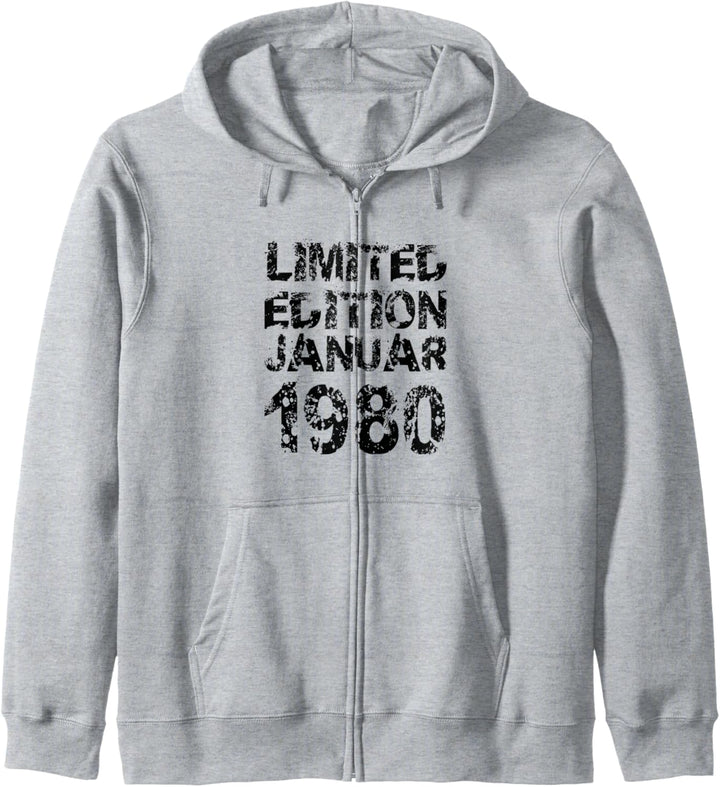 43. Geburtstag Geschenk 43 Jahre Limited Edition Januar 1980 Kapuzenjacke