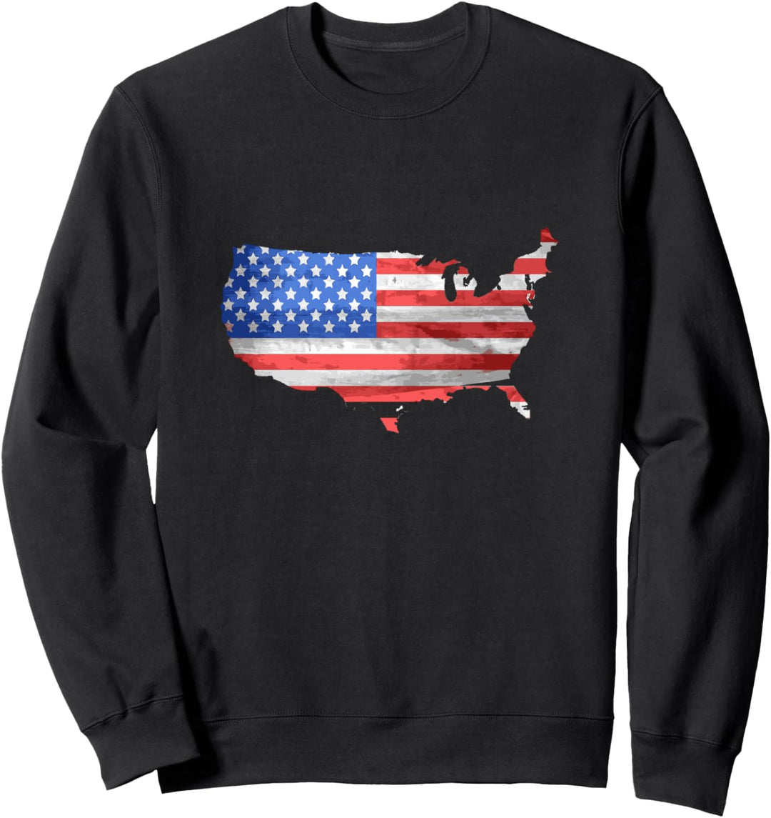 USA Flaggenkarte Sweatshirt