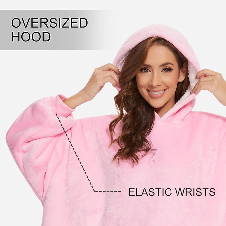 GAYYNE Hoodie Decke mit Ärmeln Deckenpullover, Tragbare Decken Hoodie Damen, Ultra Weiche Sherpa Fle