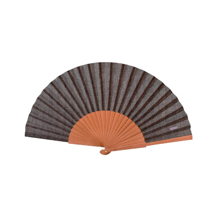 Handfächer Graue Spitze - Aus Holz und Baumwolle - 100% spanisches Handwerk - Inklusive natürlicher
