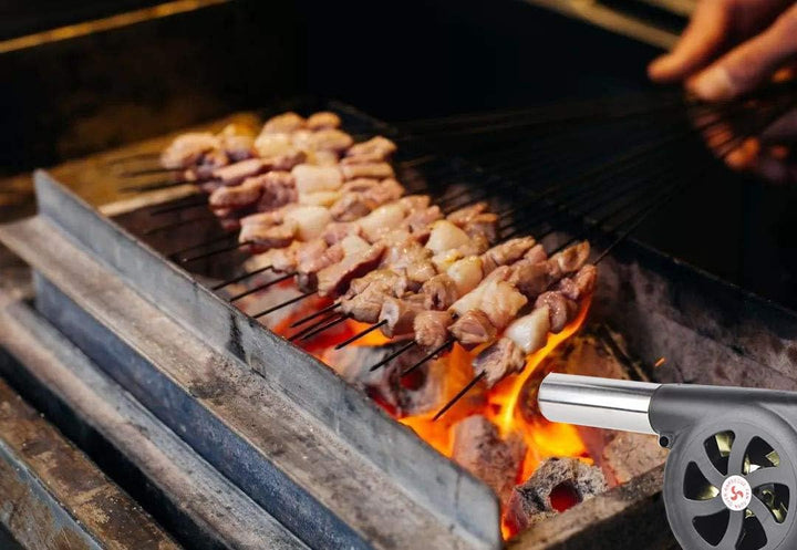 Grillgebläse für das Kochen im Freien, Handkurbelgebläse, Grill-Feuerbalg für Picknick-Campingkocher