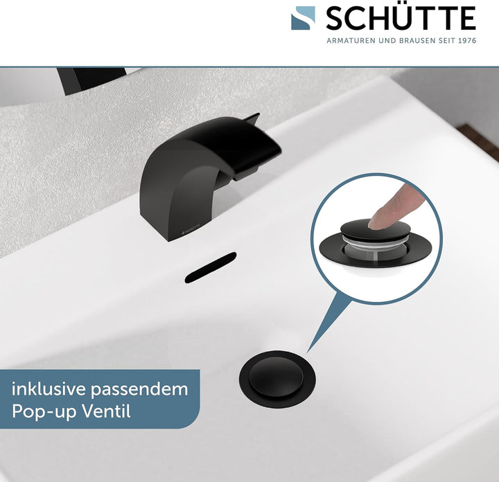 SCHÜTTE 98106 PANAMA Design Wasserhahn Bad, Moderne Waschtischarmatur fürs Badezimmer, Elegante Einh