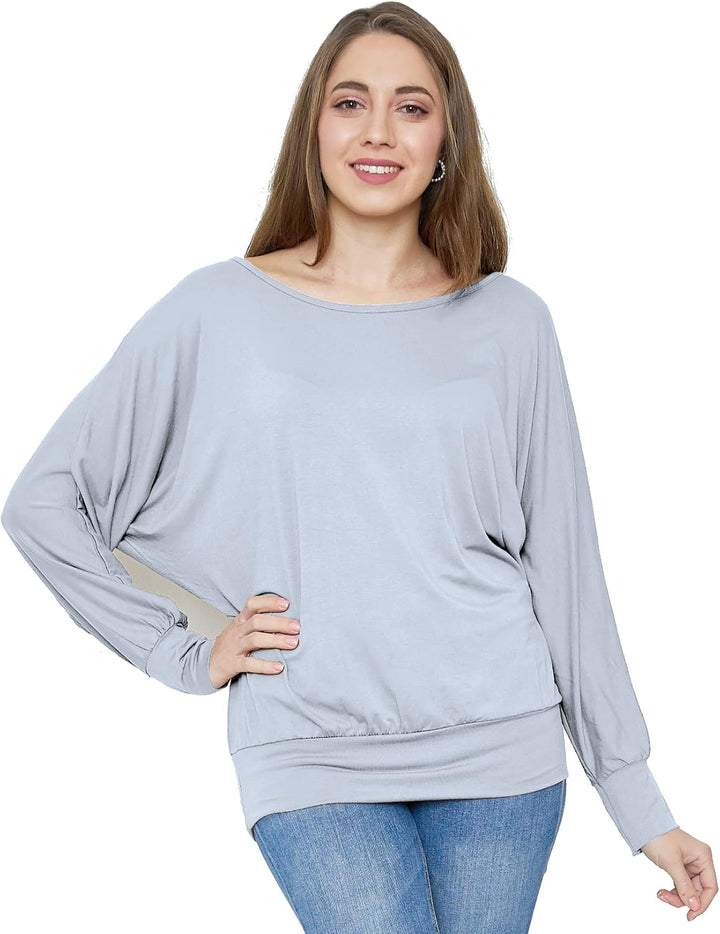 Van Der Rich ® - Oversize T-Shirt mit Fledermausärme - Damen Ml-grau XL, Ml-grau XL