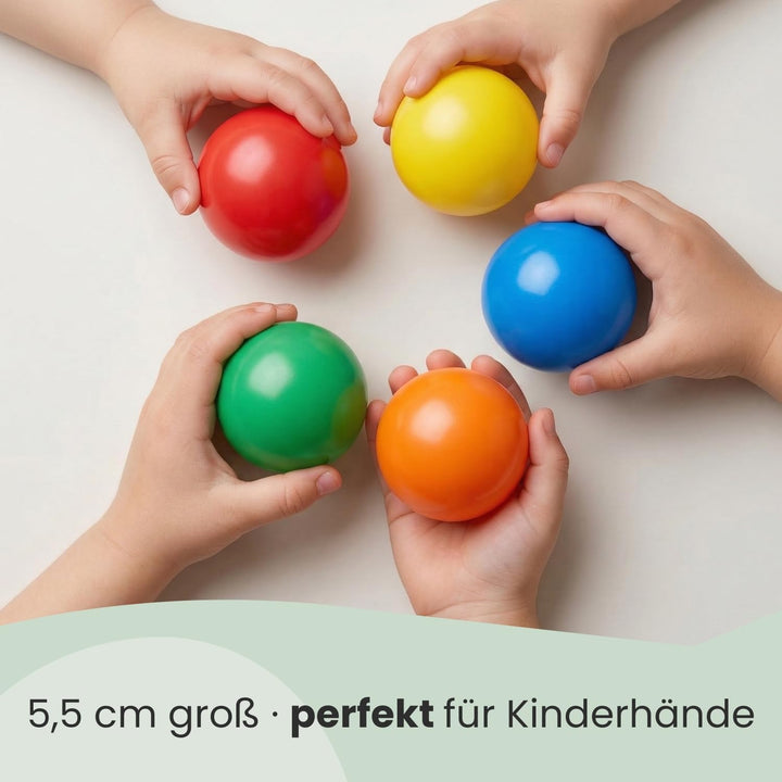 LittleTom 50 Bälle für Bällebad - Bunte Kunststoffbälle für Kinder - robuste Babybälle ideal für Bäl