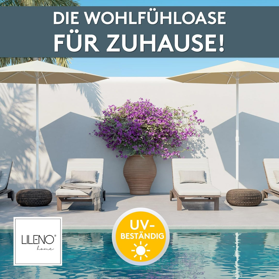 LILENO HOME Sonnenliege Auflage als [1er Set - Rollliege] in Anthrazit - Gartenliegen Auflage perfek