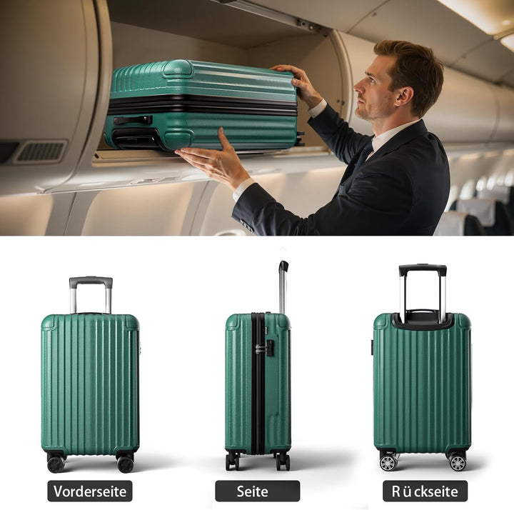 Koffer Set 3-teilig, Hartschalen Hartschalen Reisekoffer, Koffer & Trolleys mit 4 Rollen & Zahlensch