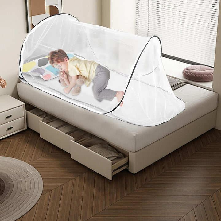 200 x 80 x 56 cm Moskitonetz Pop Up,Faltbares Moskitonetz für Einzelbett,Tragbares Campingzelt,für Z