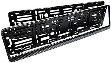 3D-Kohlefaserrahmen für EU-Kennzeichenhalter, schwarz, 2 Stück, Kfz-Kennzeichen