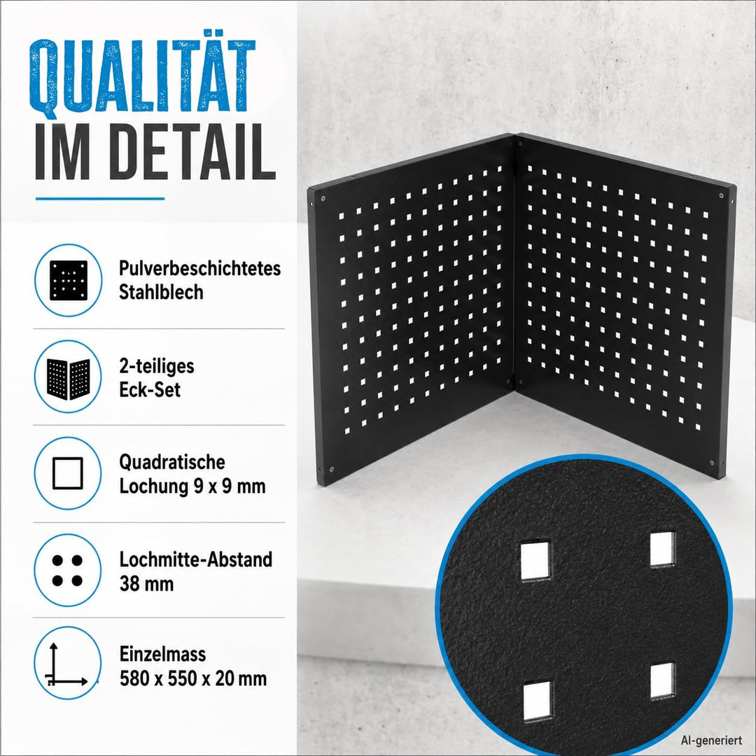 Güde Lochwand-Set GL 600E - 2 Module, pulverbeschichtetes Stahlblech | Ergänzung zur Güde Eco Line,