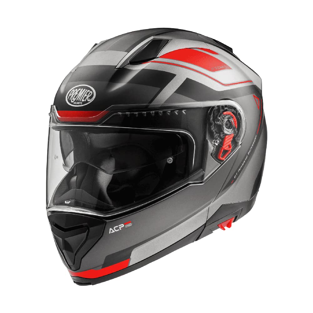 Premier Unisex-Adult Delta Helm XL Dunkelgrau, Hellgrau Und Rot, XL Dunkelgrau, Hellgrau Und Rot