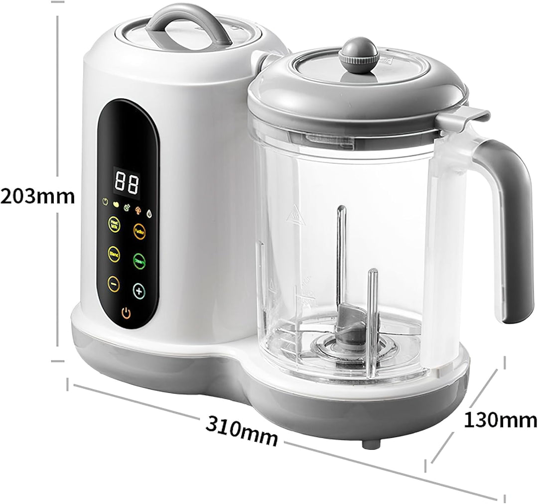 4-in-1 Babybrei Zubereiter & Dampfgarer Mixer Baby, 400ml Baby Küchenmaschine mit Touchscreen, Autom