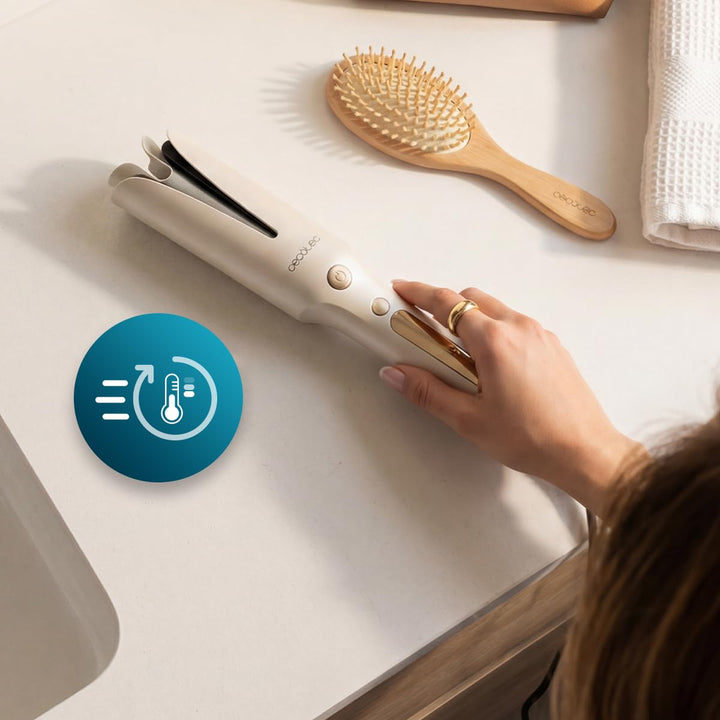 Cecotec Automatischer Lockenstab SurfCare Magic Waves Plasma. 32 mm Keramik, Plasma-Technologie, Rot