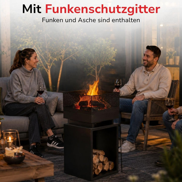BBQ Collection Feuerkorb, Aluminium, Schwarz, One Size