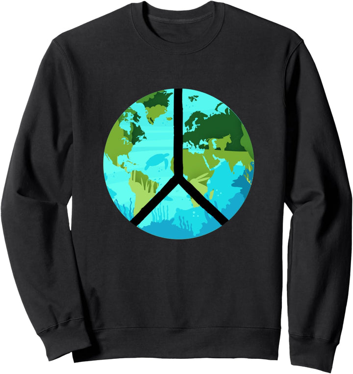 Tag der Erde, Weltfrieden, Umweltfriedenszeichen, Hippie Sweatshirt