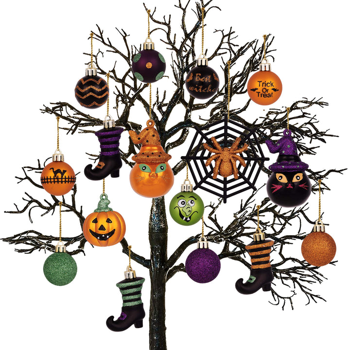 Valery Madelyn 24 Stücke Halloween Kugeln Ornamente, Freche Dekorative Bruchsichere Halloween Hängen