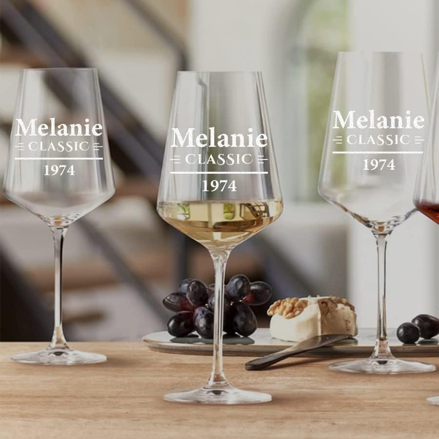 4-TLG Wein Geschenkset mit Wunschgravur - Motiv time for Wine - personalisiert - 2X Weingläser 560 m