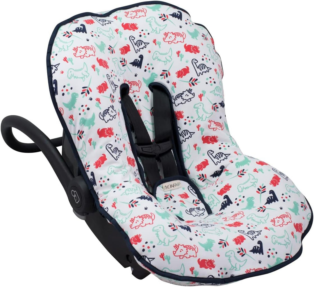 JYOKO Kids Abdecken Gepolsterte Universal für Babyschale (Dino Party), DINO PARTY