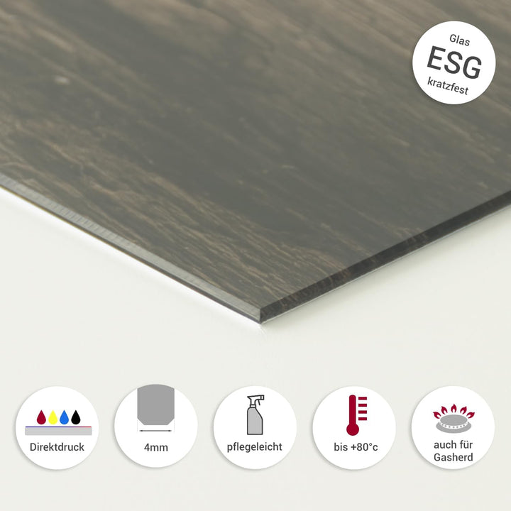 GRAZDesign Spritzschutz Küchenrückwand Glas Küche für Herd &amp; Küchenspüle, Kräuter in braun - Glaspla