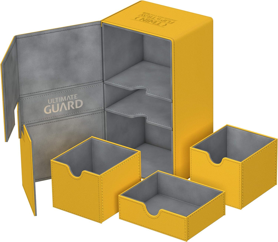 Ultimate Guard UGD010770 Twin Flip´n´Tray Deck Hülle 200 Plus XenoSkin, Bernstein, Standardgrösse Be