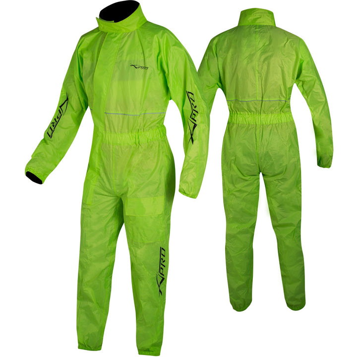 A-Pro Motorcycle Motorbike Waterproof Full Body One 1 pc Rain Over Suit Fluo 3XL 3XL Flou, 3XL Flou