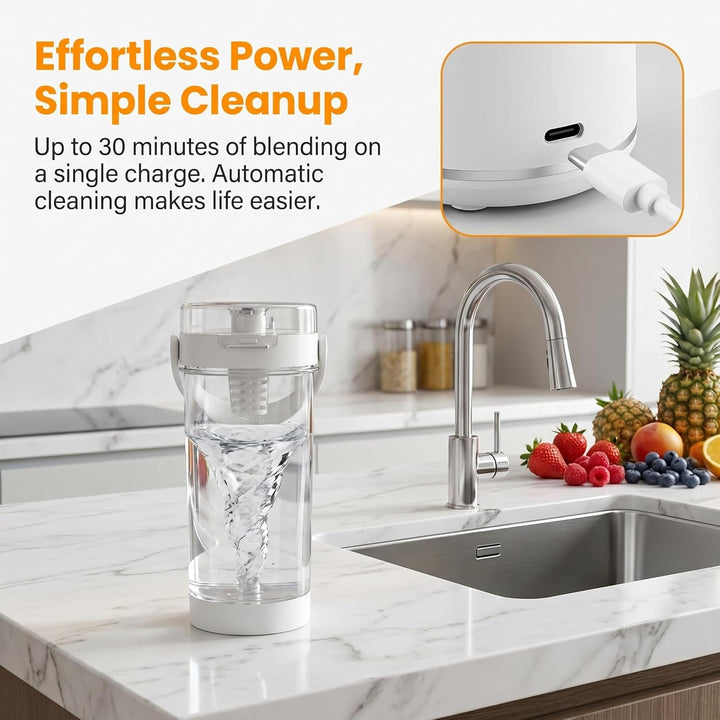 Tragbarer Mixer, Mini Standmixer und Smoothie-Maker, Portabler Elektrischer Saftpresse, USB Wiederau