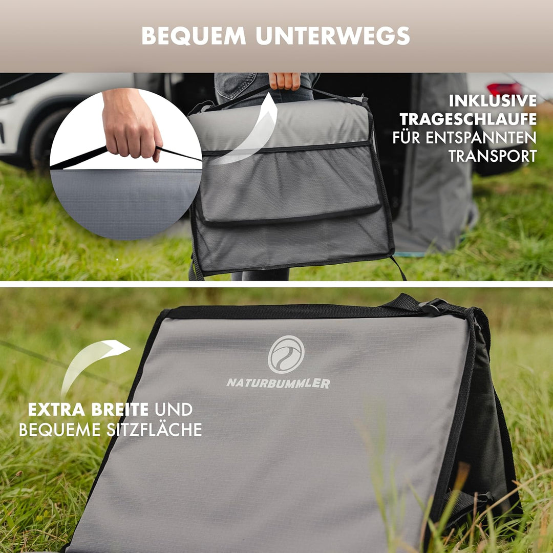 NATURBUMMLER Campingliege faltbar leicht [Cloud Lounge+] – tragbare Strandliege mit Rückenlehne & Ta