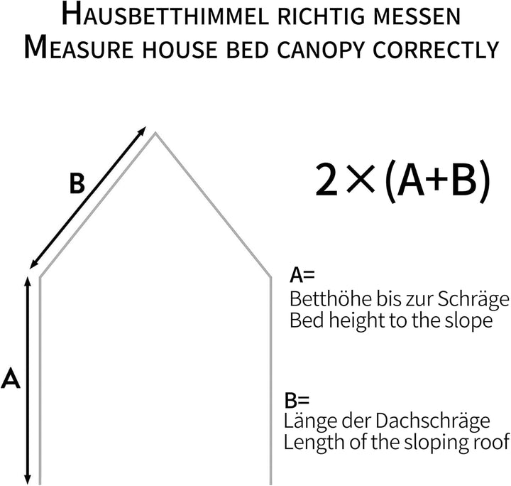 Hausbett Himmel Deko Set, Betthimmel Hausbett aus Musselin - 2 Betthimmel &amp; 1 Wimpelkette, für Junge