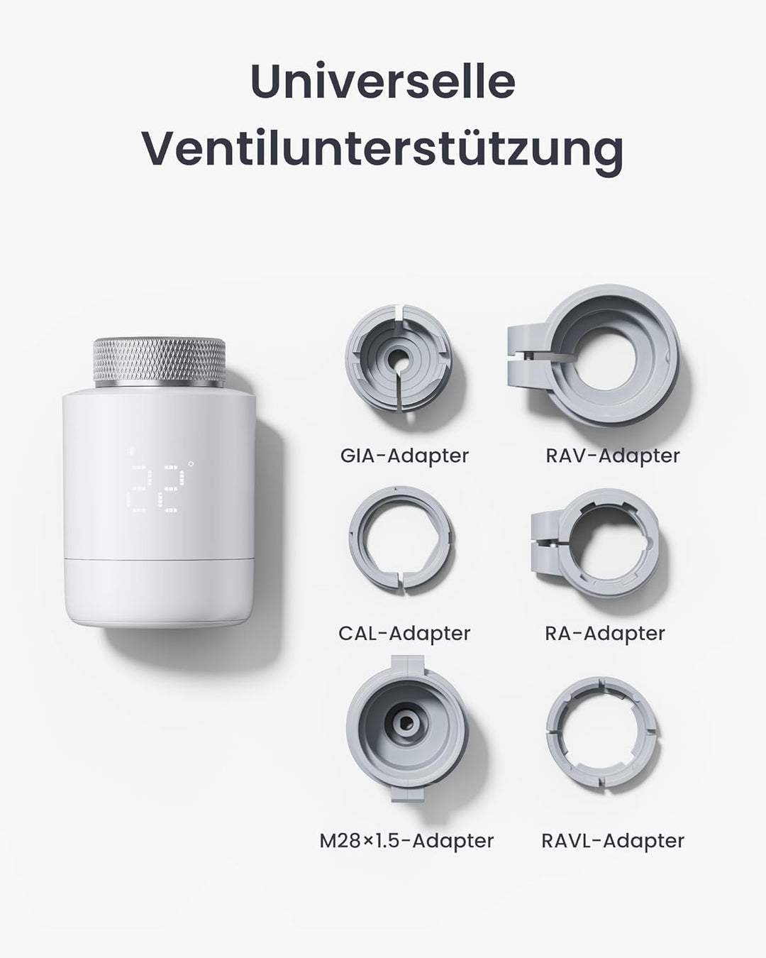 SwitchBot Smart Heizkörperthermostat Matter Combo, Bluetooth-Thermostat mit App&Zeitplanung, Energie