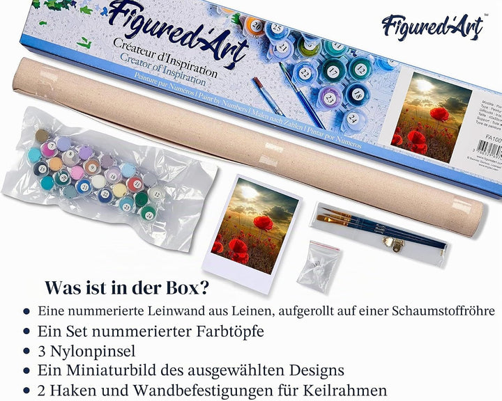 Figured'Art Malen Nach Zahlen Erwachsene Mit Rahmen Blumen und Obst - Severin Roesen - Paint by Numb