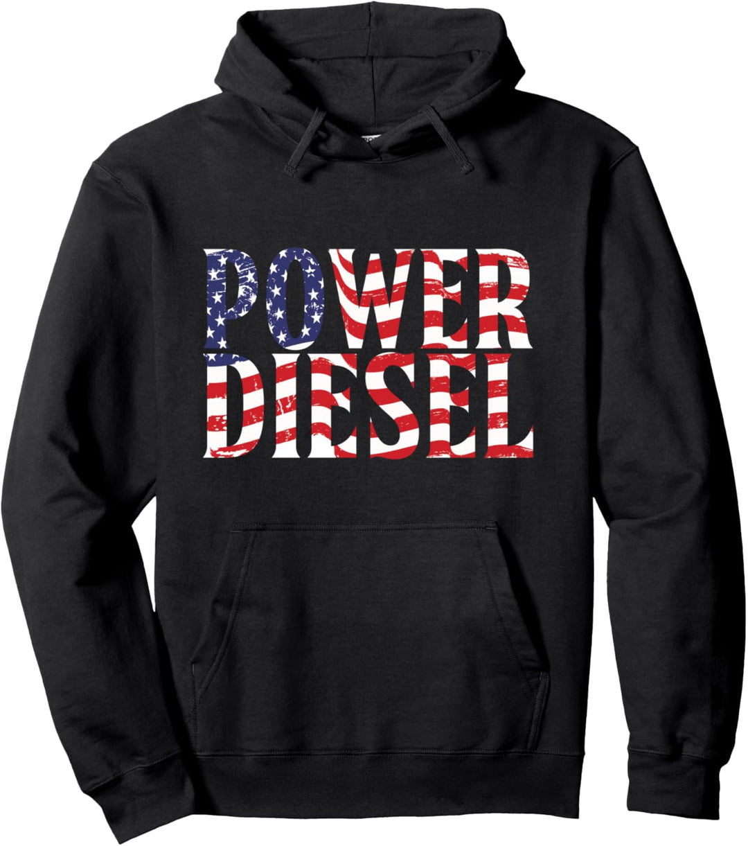 Diesel Power US Amerika Flagge Truck Driver Trucker Mechaniker Pullover Hoodie
