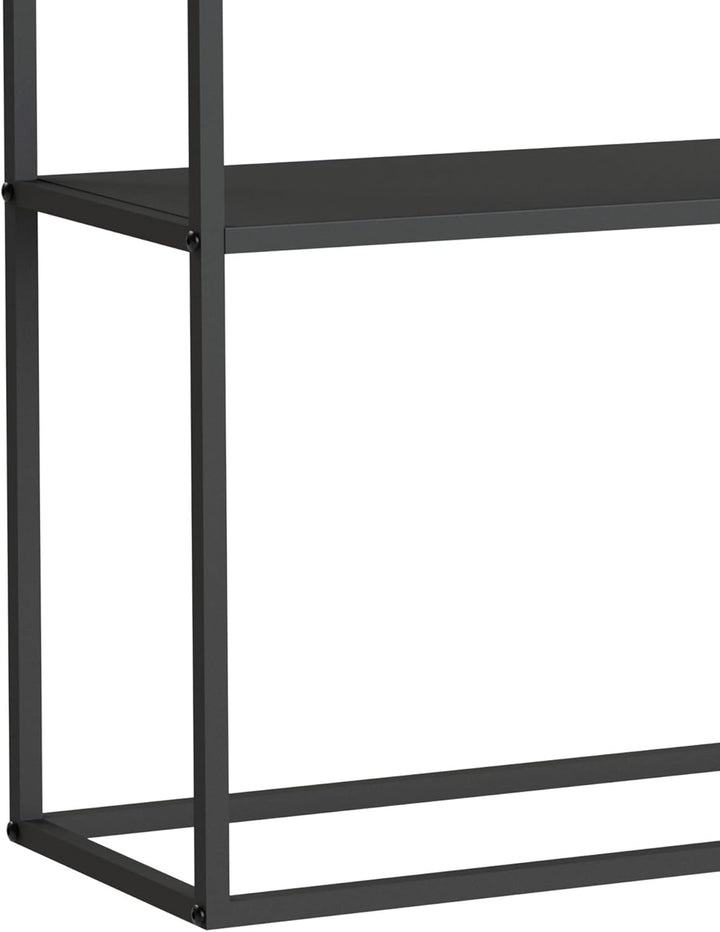 DanDiBo Konsolentisch Metall Schwarz Schmal mit 2 Ebenen Modern 80x80x25 cm Regal Stehend Standregal