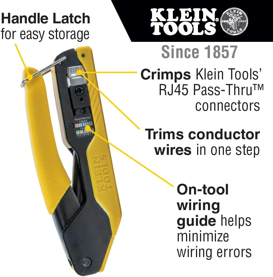 RJ45 Ethernet Cable Tester and Crimper Kit, Pass-Thru Technology, Includes Connectors for Cat5e / CA