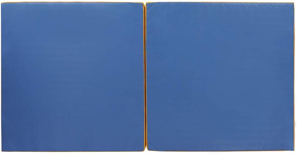 Grevinga® Turnmatte VB 80 | Blau, 200 x 200 cm, Turnen, Klappbar auf 100 x 100 cm Blau-Gelb 200 x 10
