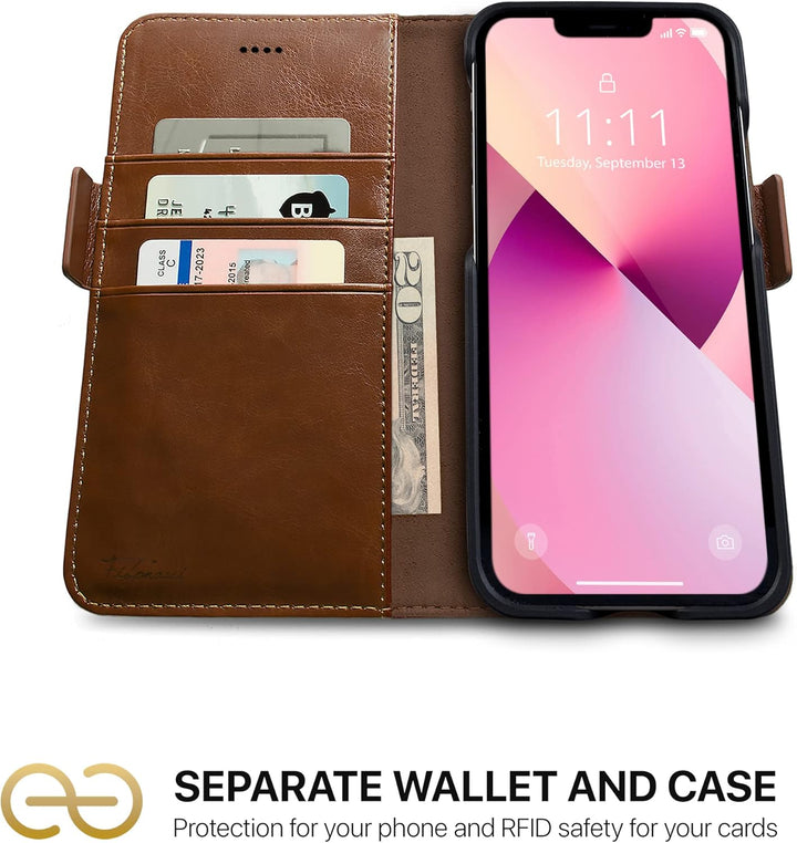 Dreem Fibonacci iPhone 13 Mini Brieftaschen-Etui / 2-in-1 stossfestes Etui und abnehmbares Folio aus