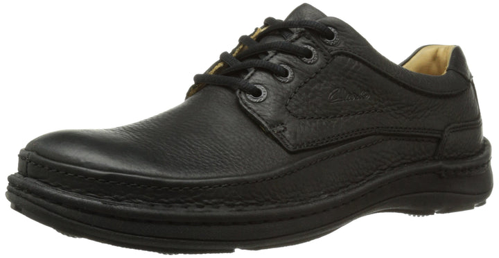 Clarks Herren Nature Three Derby 39.5 EU Black Leather, 39.5 EU Black Leather