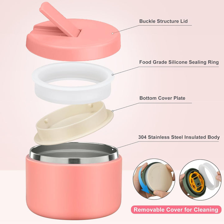 Itslife Thermobehälter für Essen 350ml Edelstahl Warmhaltebebehälter, Auslaufsicherer Lunchbehälter