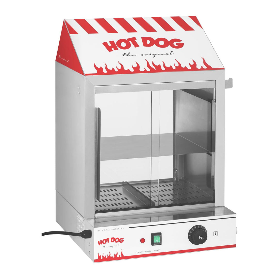 Royal Catering Hot Dog Steamer RCHW 2000 Würstchenwärmer für bis 200 Würstchen 50 Brötchen Warmhalte